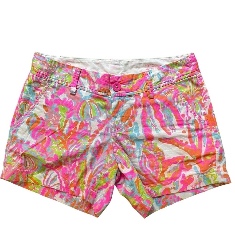Lilly Pulitzer Callahan Shorts 5" Scuba to Cuba Print Women’s 2